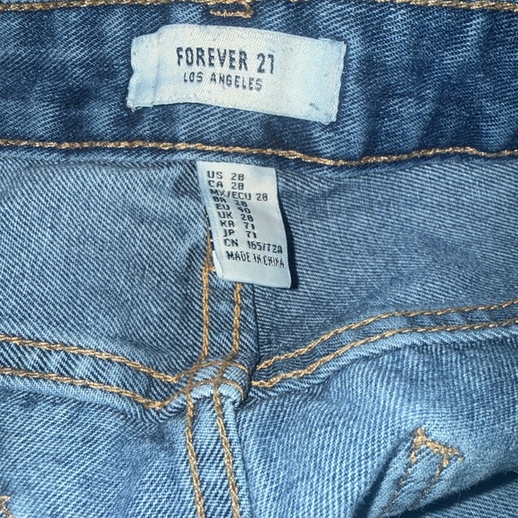 Forever 21 Blue Distressed Boyfriend Jeans - Picture 3 of 3